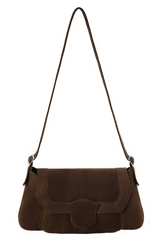 Dress handbag in dark brown leather - Top view